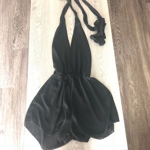 Tie Around Black Romper